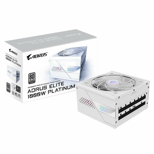 Блок питания ПК Gigabyte AE1000PM PG5 ICE 1000W, 80Plus, Platinum, Полностью модульный, PCIe Gen 5.1, ATX 3.0 compatible. 28200-AE85W-1EUR белый