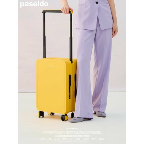 Чемодан PASELDO, 33 л, размер S, желтый, красный