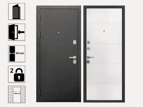 Изображение товара Дверь Ferroni 9 см Серебро Эмалит белый 860L входная дверь для квартиры и дома