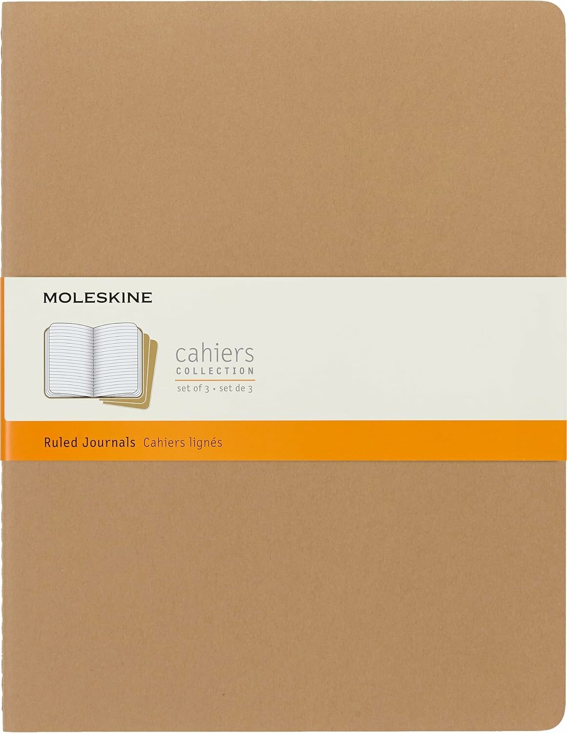 Блокнот в линейку Moleskine CAHIER JOURNAL (QP421) 19х25см, бежевый (3шт)