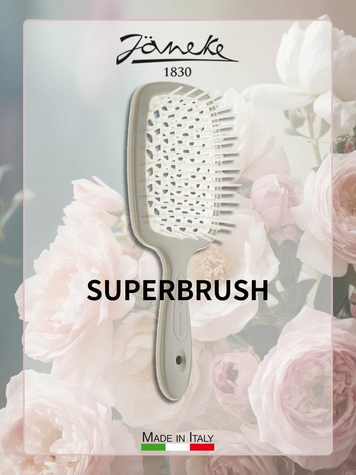 Janeke SUPERBRUSH Щетка для волос, 94SP226GRI, серый/белый, 20,3x8,5x3,1 см