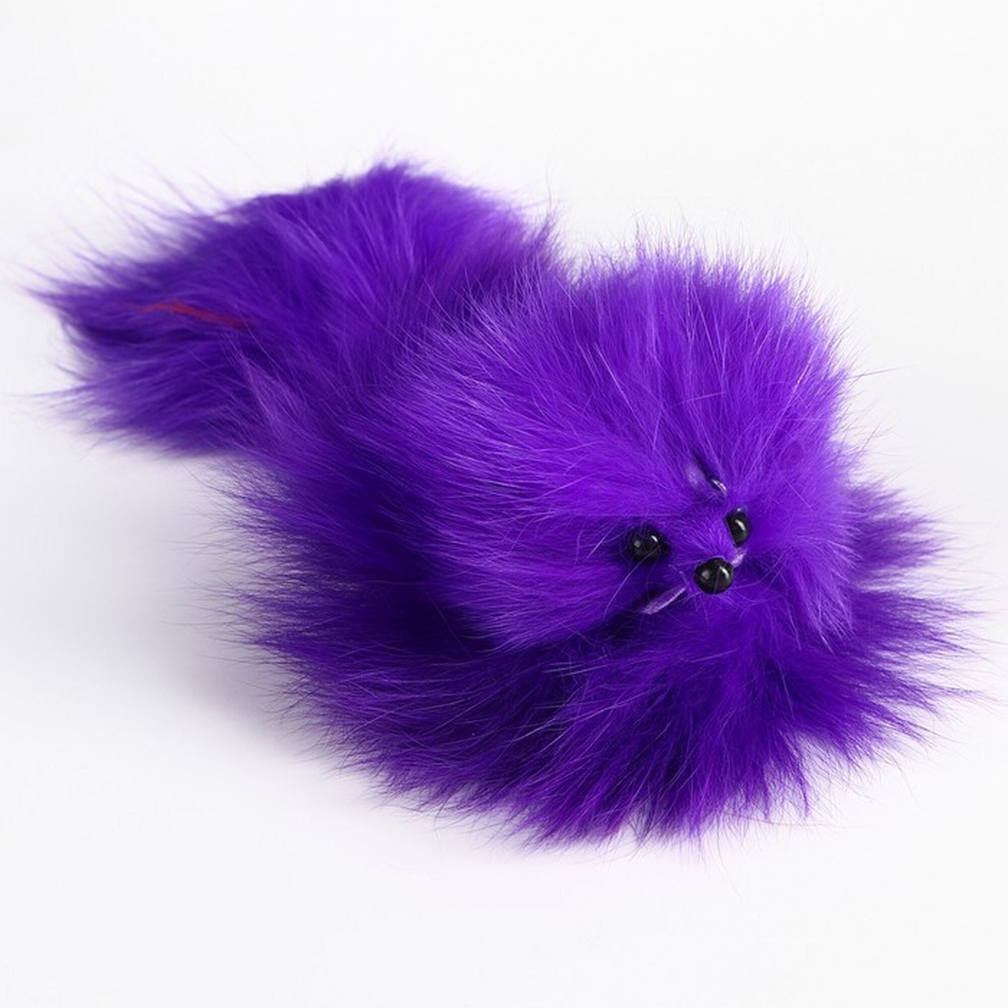 Игрушка Сима-ленд "Мышь" натуральный мех фиолетовая для кошек 11см