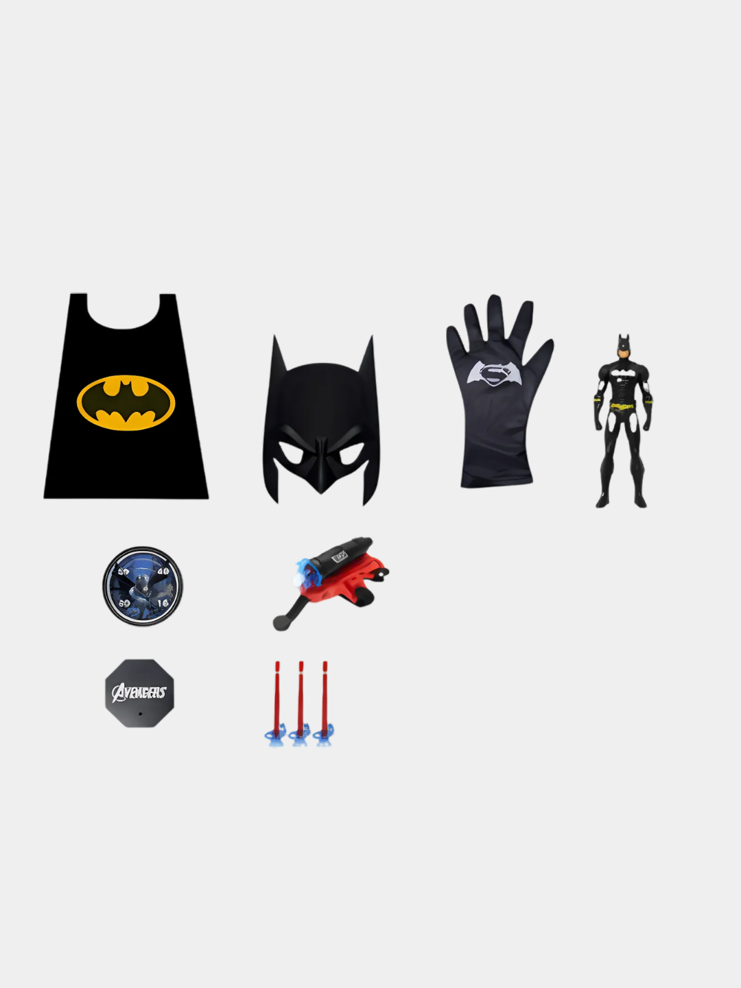 Набор супергероя 9 в 1 со светящейся маской, набор Бэтмен, Темный рыцарь — фото 1