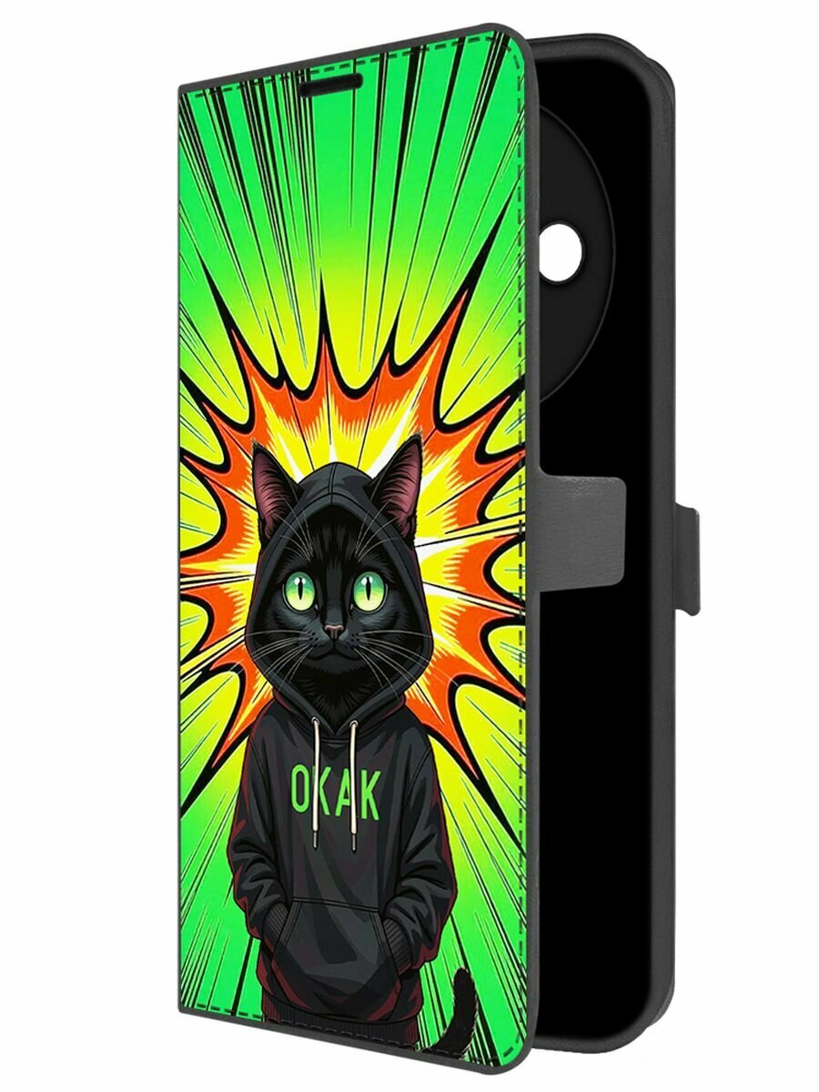 Чехол-книжка Krutoff Eco Book для Xiaomi Redmi A3x Окак (черный)