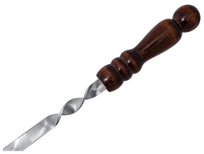Шампуры широкие 9 шт., с деревянной ручкой, 500х16х3 мм - фотография № 4