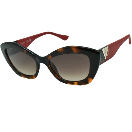 Солнцезащитные очки GUESS, кошачий глаз, с защитой от УФ, градиентные, для женщин, черепаховый