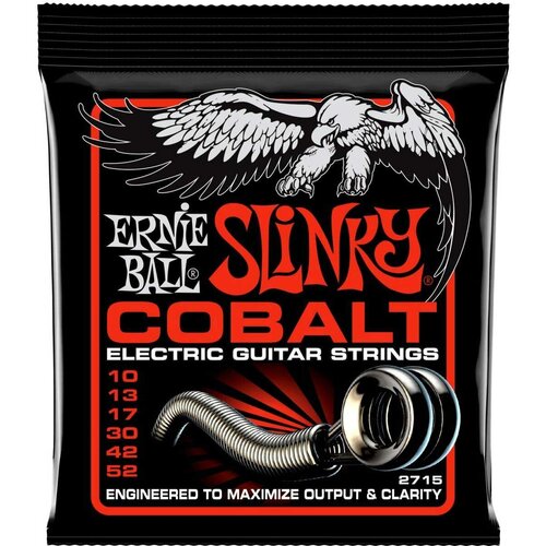 Струны для электрогитары ERNIE BALL 2715 Cobalt Slinky Skinny Top Heavy Bottom 10-52