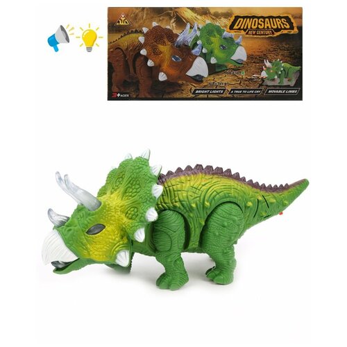 Динозавр Наша Игрушка - электронный динозавр со светом и звуком, работает от батареек
