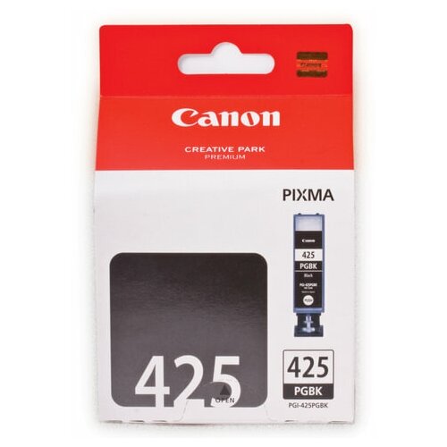 Картридж струйный CANON (PGI-425BK) Pixma MG5140/MG5240/MG6140/MG8140, черный, оригинальный, 344 стр, 4532B001 картридж для canon mg5340 mg5140 ip4940 ip4840 mg5240 ix6540 mg6140 mg6240 mg8240 mg8140 mx884 совместимый pgi 425pgbk чёрный black