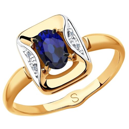 фото Sokolov кольцо с корундом и бриллиантами из красного золота 6012147, размер 17