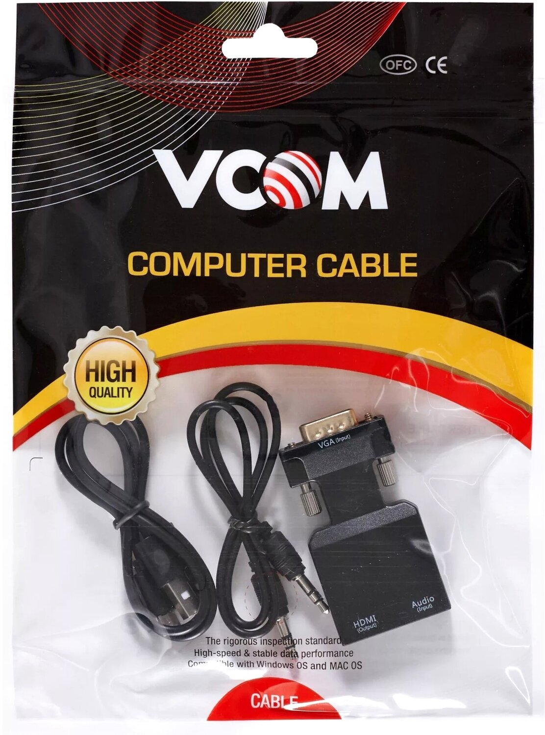 VCOM CA337A Переходник VGA(M)+audio+microUSB --> HDMI(F)1080*60Hz, VCOM <CA337A>[4895182225152] - фото №9