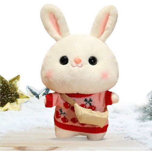 Плюшевый зайка, 35 см. вишенка