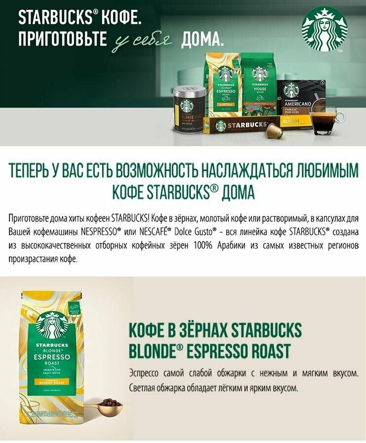 Кофе STARBUCKS Dark Espresso roast, зерновой, 200гр - фото №15