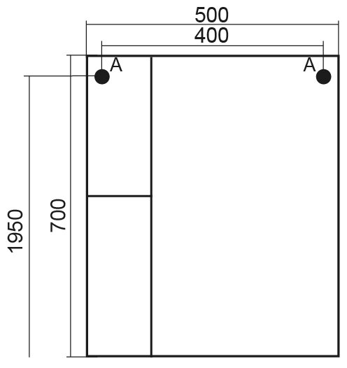 Шкаф навесной "Стандарт-50" правый без подсветки (ПВХ) - фотография № 2