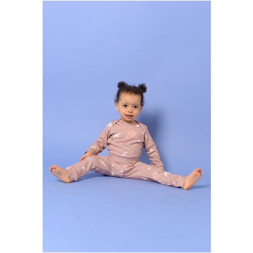 фото Брюки tony tots для девочек, манжеты, размер 74, розовый