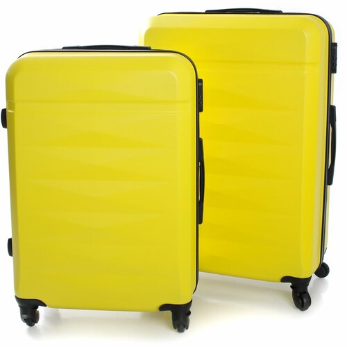 фото Комплект чемоданов feybaul, 2 шт., abs-пластик, жесткое дно, водонепроницаемый, размер l, желтый