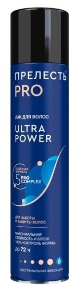 Лак для волос Прелесть Professional Ultra Power, экстремальная фиксация, 300 мл