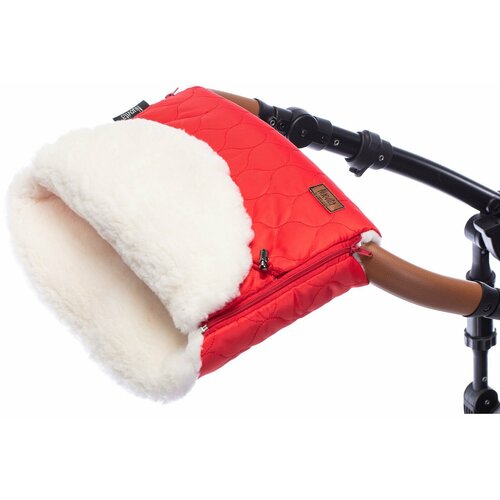 Муфта меховая для коляски Nuovita Polare Bianco (Rosso/Красный)