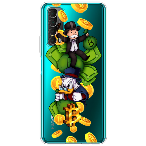 Силиконовый чехол на Huawei P Smart 2021 / Хуавей П Смарт 2021 Scrooge McDuck and Monopoly, прозрачный