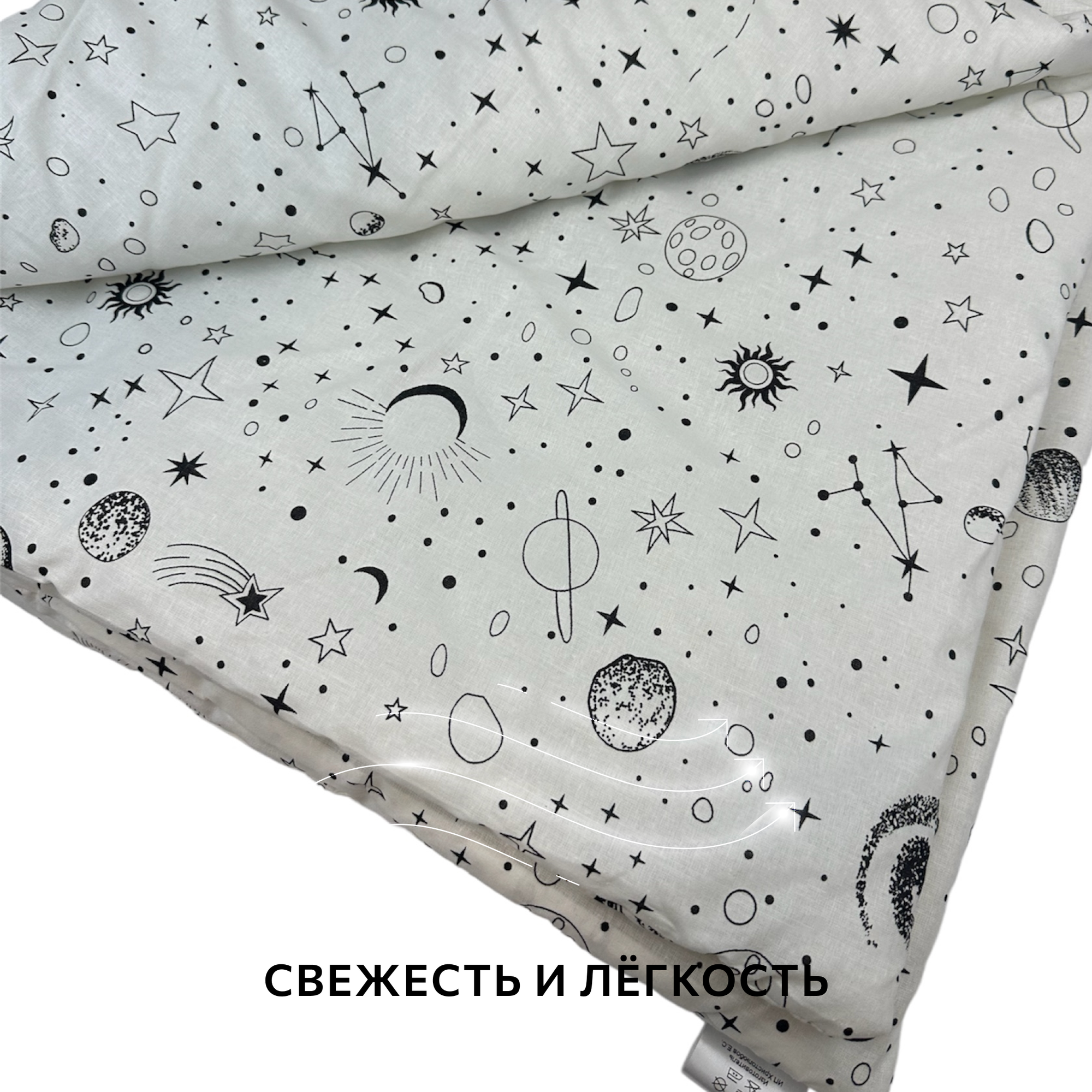 Одеяло гипоаллергенное, одеяло детское 140х110 "Космос" - фотография № 5