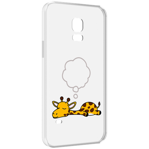 Чехол MyPads спящий-жираф детский для Samsung Galaxy S5 mini задняя-панель-накладка-бампер