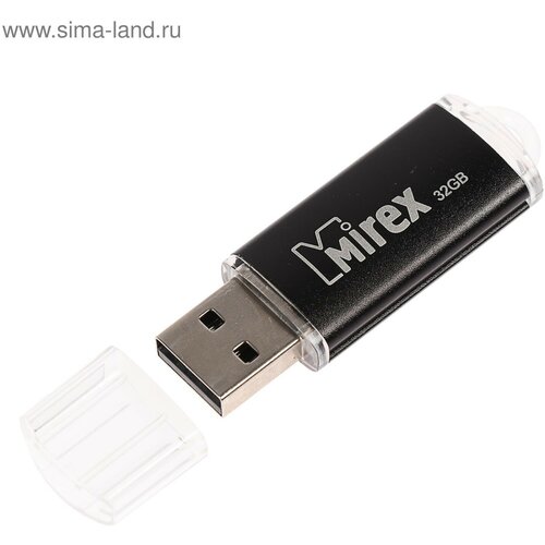 Флешка UNIT BLACK, 32 Гб, USB2.0, чт до 25 Мб/с, зап до 15 Мб/с, черная