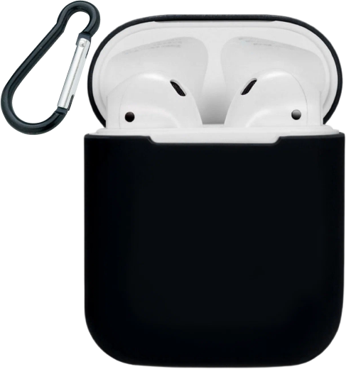 Ультратонкий силиконовый чехол для наушников Apple AirPods 1, 2 от Rolinns (черный)