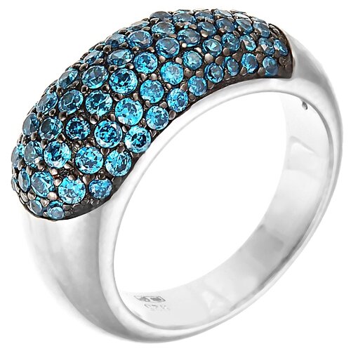 фото Element47 широкое ювелирное кольцо из серебра 925 пробы с кубическим цирконием 05s2azr075906buri_001_wg, размер 17.75