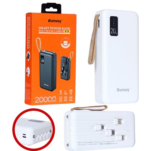 Power bank Bunsey BY-29 20000mAh Type-CMicroBracket SupportLED DisplayLED-фонарик 179000₽