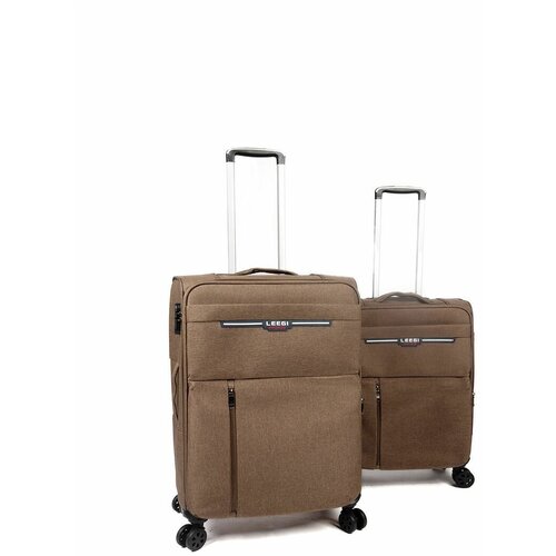 Комплект чемоданов Leegi, 2 шт., размер M/L, коричневый