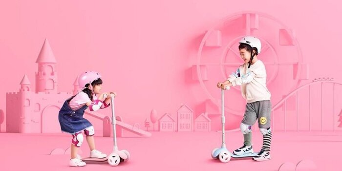 Детский 3-колесный самокат Xiaomi Rice Rabbit Scooter, pink