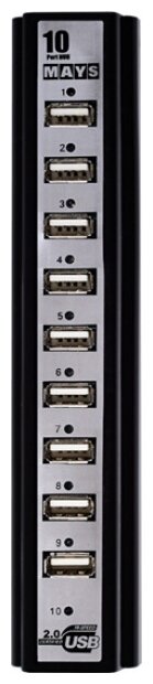 USB хаб с питанием 10 портов USB 2.0 MAYS HU-870