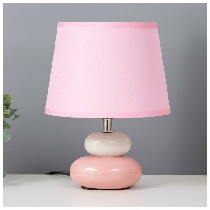 Настольная лампа "Баланс" Е14 40Вт бело-розовый 17,5х17,5х23 см 9036239