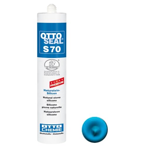 Нейтральный силиконовый герметик для камня и мрамора OTTOSEAL S70 PREMIUM С990 (адрия голубой), 310мл