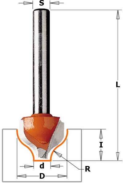 Фреза фигурная для декорирования D=19,0 I=13,0 S=12,0 R=3,20 CMT 965.503.11