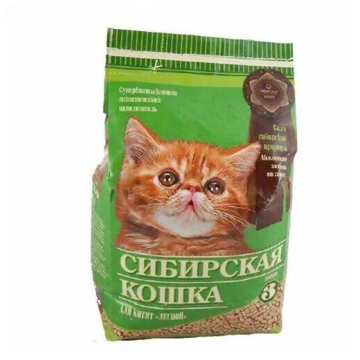 Сибирская кошка "Лесной" для котят Наполнитель древесный Сибирская кошка "Лесной" для котят 5л - фотография № 2