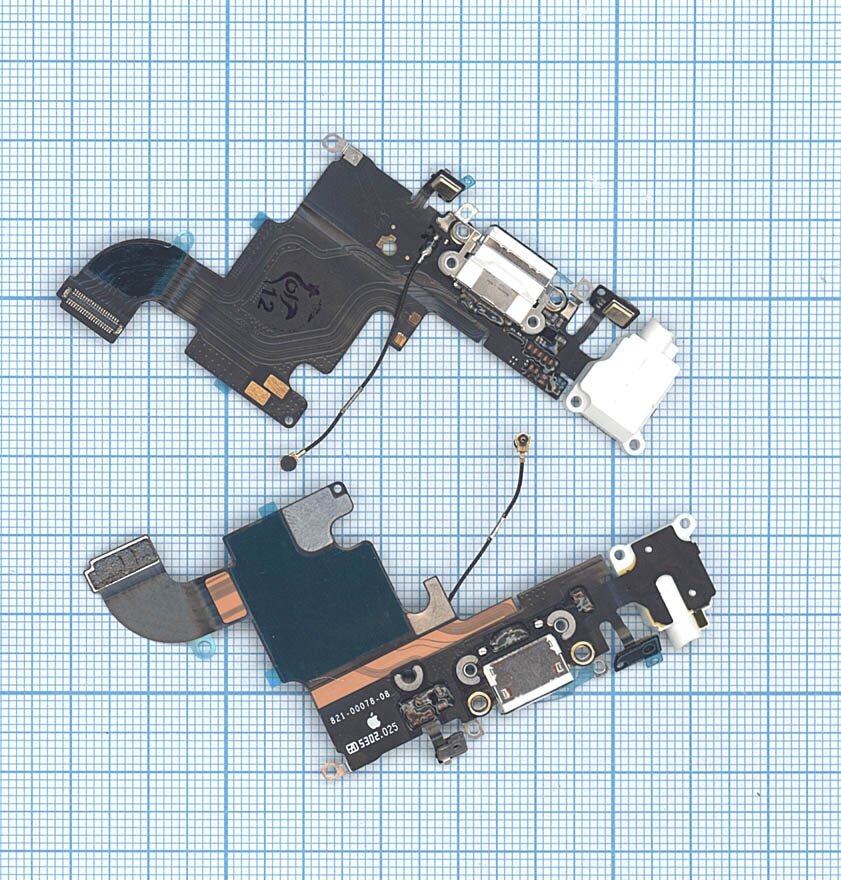 Шлейф с разъемом зарядки и аудио-разъемом OEM для Apple iPhone 6S белый