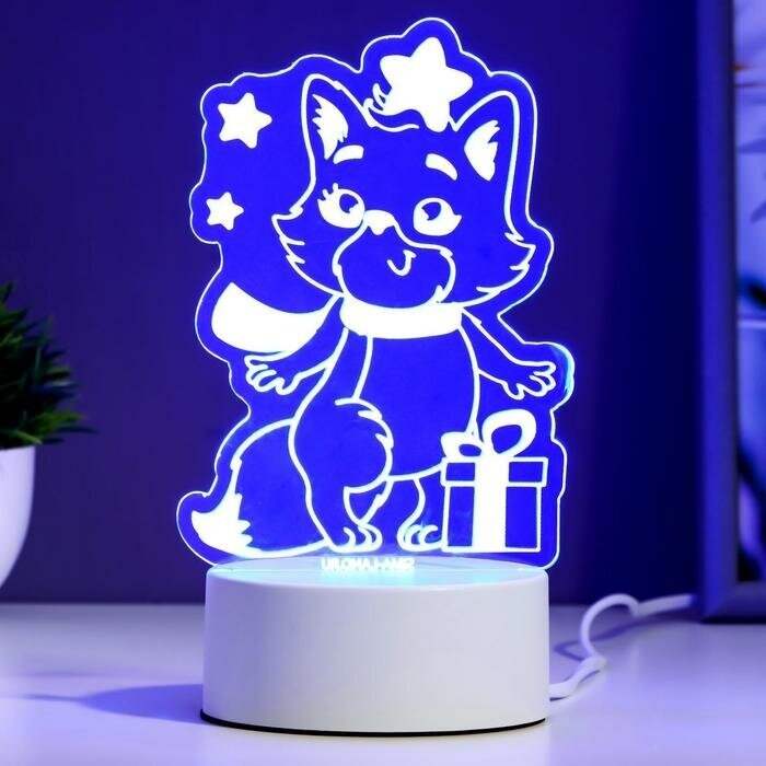 RISALUX Светильник "Кот с подарком" LED RGB от сети