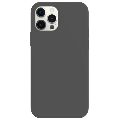 фото Силиконовый чехол для iphone 12 pro max / silicone case для айфон 12 про мах / с бархатистым покрытием внутри (угольный-серый) pastila