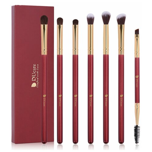 Базовый набор кистей для макияжа глаз Ducare 7 Red