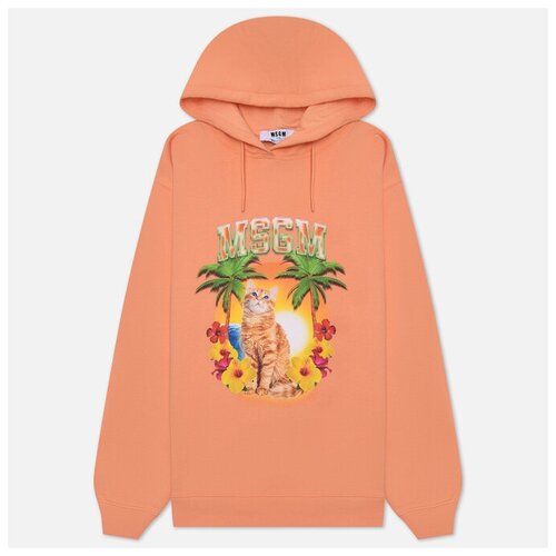 Женская толстовка MSGM Beach Cat Hoodie оранжевый, Размер S