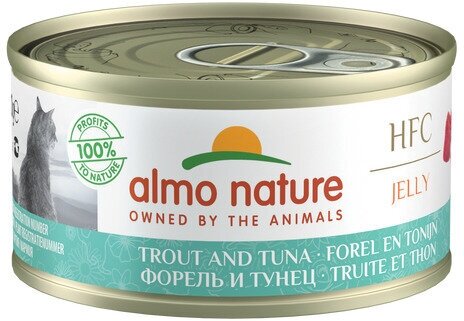 Almo Nature Консервы для Кошек с Форелью и Тунцом 75% мяса (HFC Adult Cat Trout&Tuna) 0,07 кг x 1 шт.