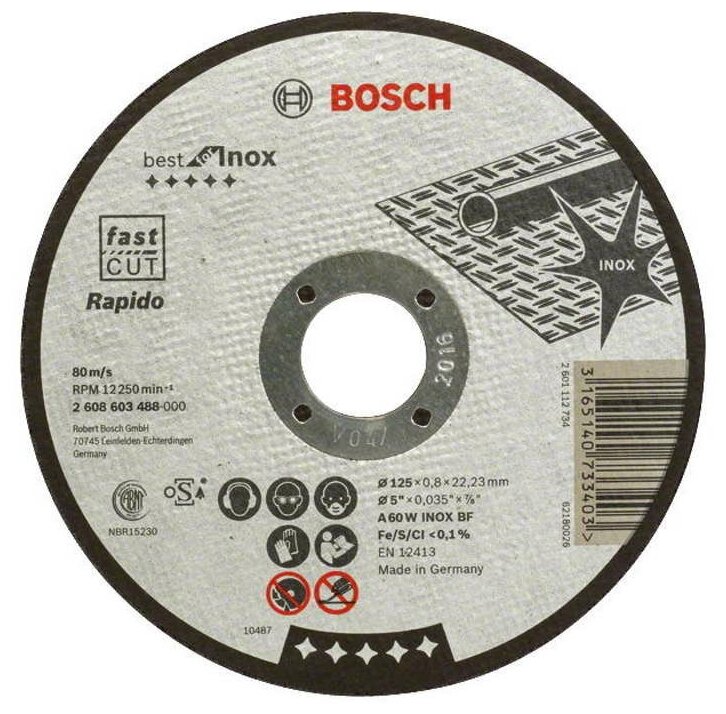 Круг отрезной по металлу Bosch 125х0.8х22,2мм (488)