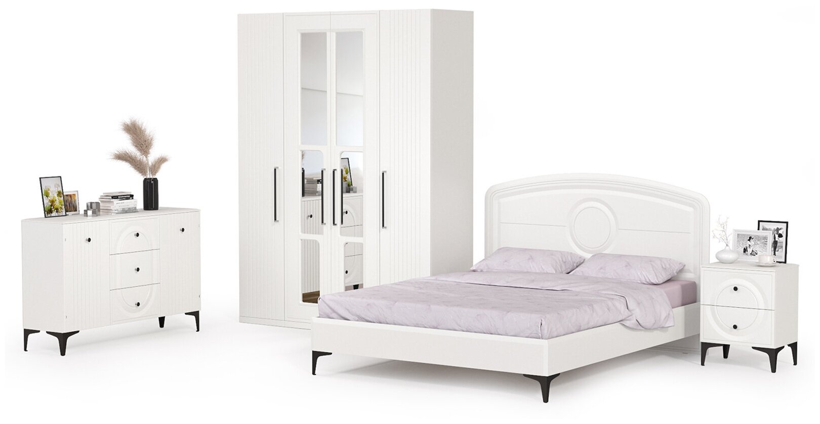 Мебель для спальни Валенсия № 31, цвет белый шагрень