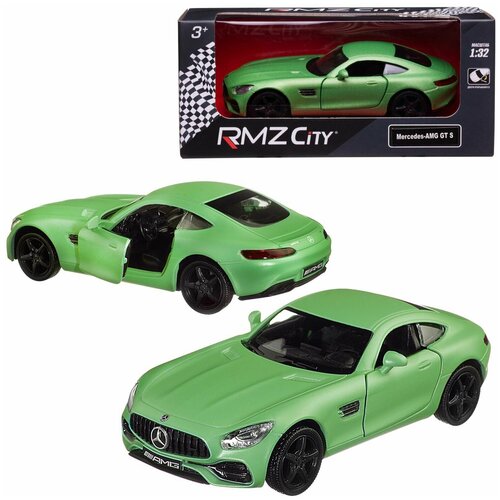 Машина металлическая RMZ City 1:32 Mercedes Benz AMG GT S LP570, 2018 зеленый матовый цвет, двери открываются машина металлическая rmz city 1 32 mercedes benz amg gt s lp570 2018 зеленый матовый цвет двери открываются