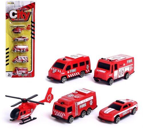 Набор машин «Пожарная служба», 5 штук