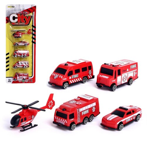 Набор машин «Пожарная служба», 5 штук набор машин пожарная служба 5 штук в пакете