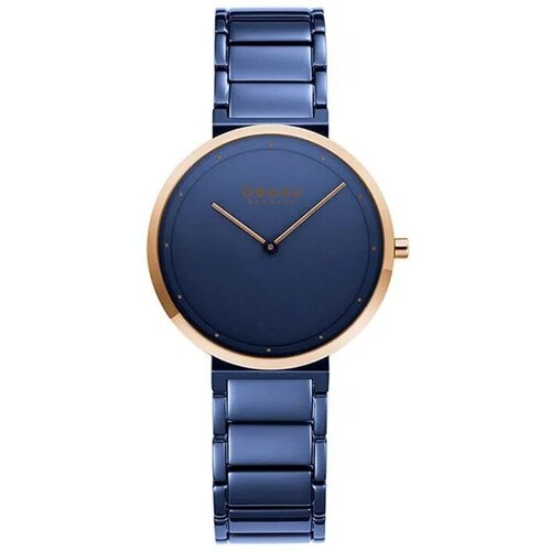 Наручные часы OBAKU Кварцевые женские часы Obaku Links V258LXSLSL с сапфировым стеклом, золотой, синий