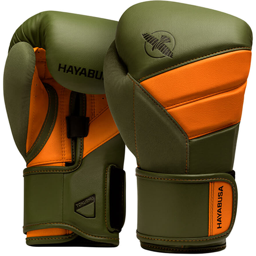 Боксерские перчатки Hayabusa T3 Special Edition Green/Orange (14 унций)