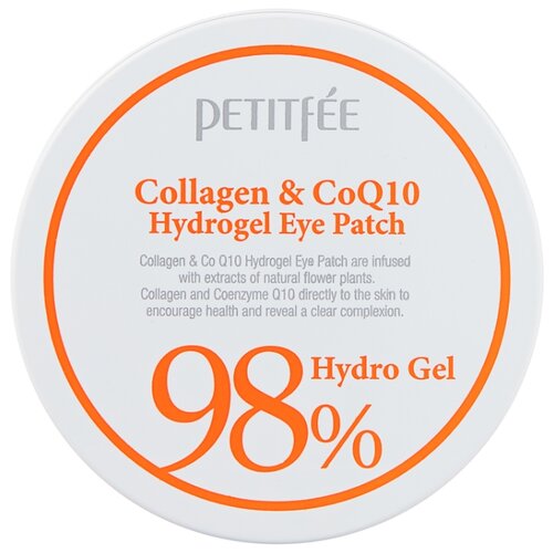 фото Petitfee гидрогелевые патчи для век с морским коллагеном и коэнзимом q10 collagen & coq10 hydrogel eye patch (60 шт.)